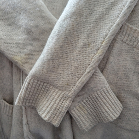 Vince Women's Small Beige Duster Cardigan Sweater Cashmere Wool Blend Pockets - Picture 4 of 12